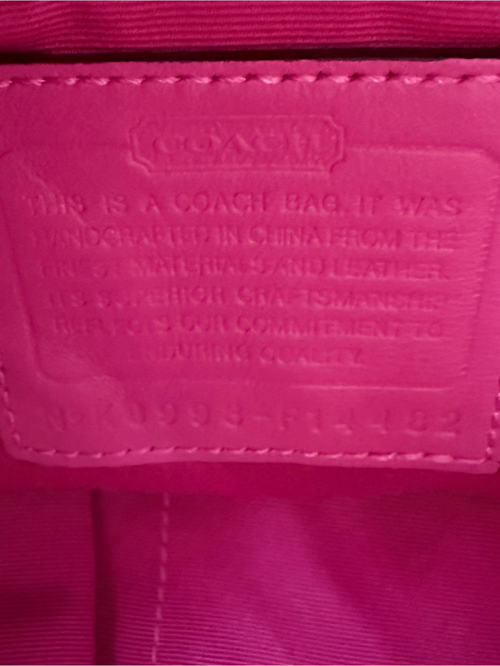 Coach Horse Carriage Pink Trim Pleated Signature Sateen Leather Shoulder Tote - Picture 7 of 13